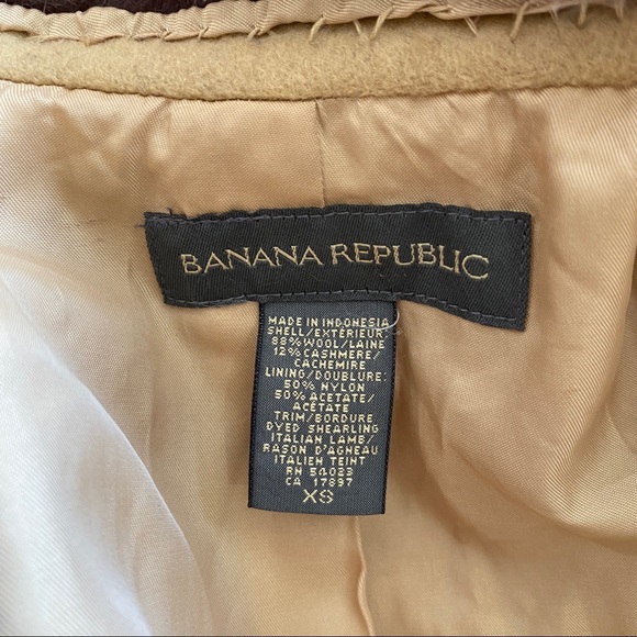 Banana Republic Wool & Cashmere Coat w/Shearling Collar - Picture 9 of 11